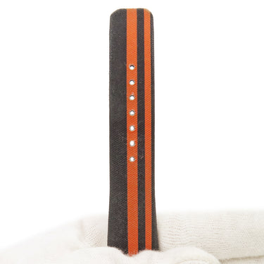 ブレゲ BREGUET オレンジ×ブラック ファブリック レザー 腕時計パーツ 純正 替え ベルト ストラップ バンド 22mm ストライプ柄 バネ棒付き オレンジ×ブラック 黒