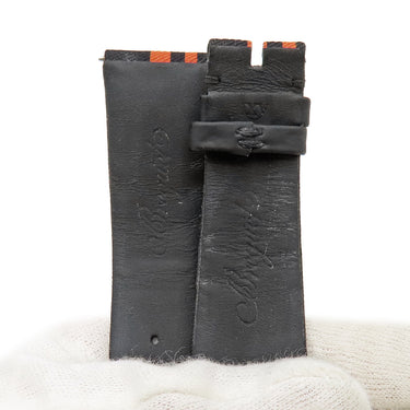 ブレゲ BREGUET オレンジ×ブラック ファブリック レザー 腕時計パーツ 純正 替え ベルト ストラップ バンド 22mm ストライプ柄 バネ棒付き オレンジ×ブラック 黒