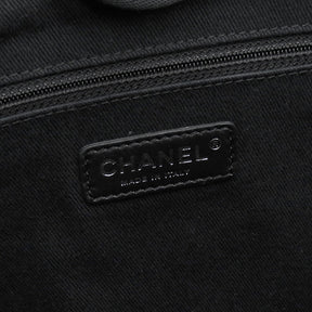 シャネル CHANEL ドーヴィル MM A67001 グレー キャンバス レザー トートバッグ シルバー金具 ハンドバッグ チェーンショルダー 肩掛け