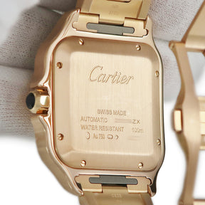 カルティエ Cartier サントス ドゥカルティエ WGSA0007 自動巻き メンズ メーカーOH済 K18PG無垢 オフホワイト 角型