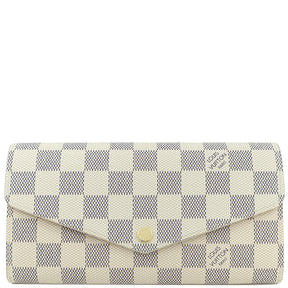 ルイヴィトン LOUIS VUITTON ポルトフォイユ サラ N63208 ダミエアズール ダミエアズールキャンバス 長財布 ゴールド金具 白 二つ折り