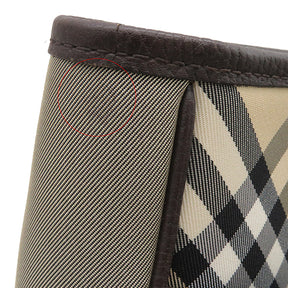 バーバリー BURBERRY ノバチェック ベージュ系 キャンバス レザー トートバッグ シルバー金具 ハンドバッグ