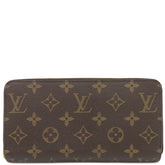 ルイヴィトン LOUIS VUITTON ジッピーウォレット M42616 ブラウン モノグラムキャンバス 長財布 ゴールド金具 茶 ラウンドファスナー