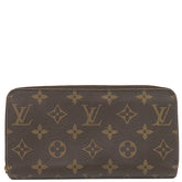 ルイヴィトン LOUIS VUITTON ジッピー ウォレット M41894 モノグラム×ローズバレリーヌ モノグラムキャンバス 長財布 ゴールド金具 茶 ピンク ラウンドファスナー