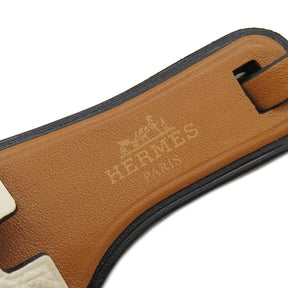 エルメス HERMES オランナノ ナタ×ナチュラルサブレ ヴォーエプソン ヴォーバトラー ヴァッシュハンター バッグチャーム サンダル型 白