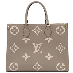 ルイヴィトン LOUIS VUITTON オンザゴー MM M45494 トゥルトレール×クレーム バイカラーモノグラムアンプラントレザー 2WAYバッグ ゴールド金具 グレージュ トート ショルダー