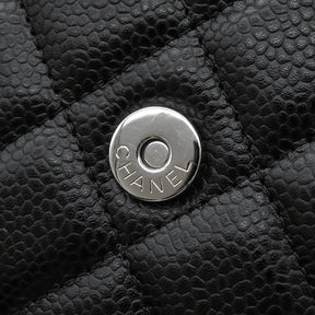 シャネル CHANEL マトラッセ AP0250 ブラック キャビアスキン チェーンウォレット シルバー金具 黒 ショルダー 斜め掛け