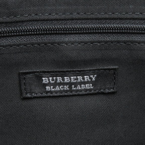 バーバリーブラックレーベル BURBERRY BLACK LABEL ショルダー ブリーフケース ブラック×チェック ナイロン レザー ビジネスバッグ ブラック金具 黒