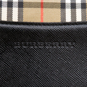 バーバリー BURBERRY ノバチェック  ベージュ×ブラック キャンバス レザー トートバッグ ゴールド金具 ショルダーバッグ 肩掛け