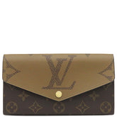 ルイヴィトン LOUIS VUITTON ポルトフォイユ サラ M80726 ブラウン モノグラムキャンバス モノグラムジャイアントリバースキャンバス 長財布 ゴールド金具 茶 二つ折り