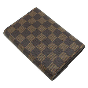 ルイヴィトン LOUIS VUITTON ポルト トレゾール エテュイ パピエ N61202 ダミエエベヌ ダミエキャンバス 三つ折り財布 ゴールド金具 茶 二つ折り