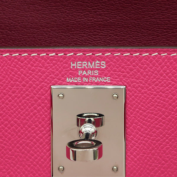 エルメス HERMES キャンディ ケリー28 内縫い ローズティリアン×トスカ ヴォーエプソン 2WAYバッグ シルバー金具 ショルダー