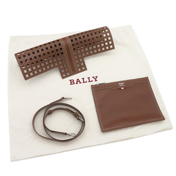 バリー BALLY voxer ボクサー ブラウン レザー 2WAYバッグ シルバー金具 茶 ハンドバッグ