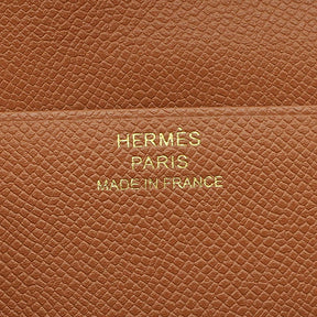 エルメス HERMES ベアンスフレ ゴールド ヴォ―マダム 長財布 ゴールド金具 新品 未使用 茶 二つ折り財布