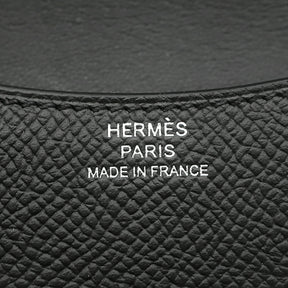 エルメス HERMES コンスタンス スリム ウォレット ブラック ヴォーエプソン 二つ折り財布 シルバー金具 新品 未使用 黒