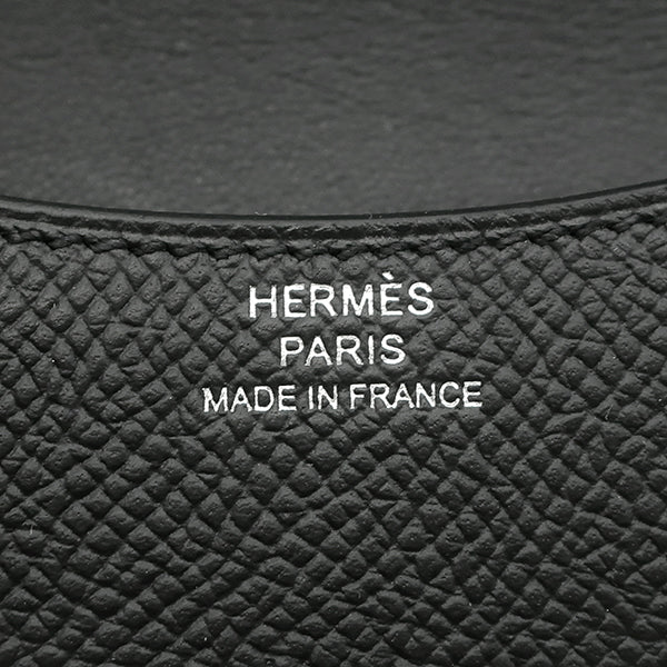 エルメス HERMES コンスタンス スリム ウォレット ブラック ヴォーエプソン 二つ折り財布 シルバー金具 新品 未使用 黒