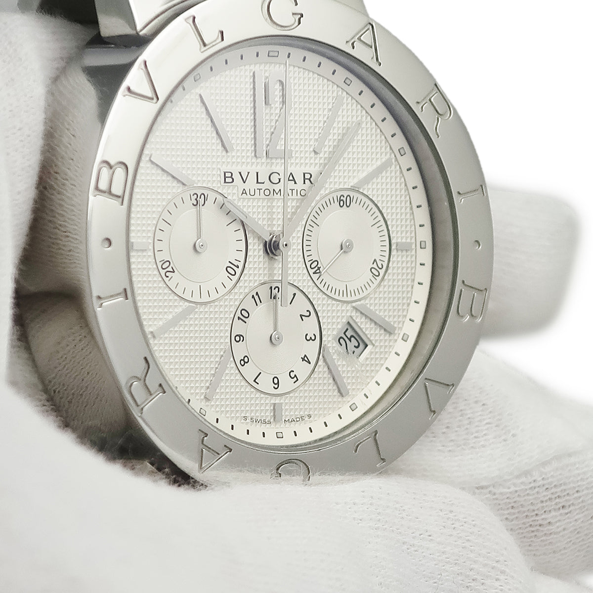 ブルガリ BVLGARI ブルガリブルガリ クロノグラフ BB42SS BB42WSSDCH 自動巻き メンズ シルバー アラビア バー