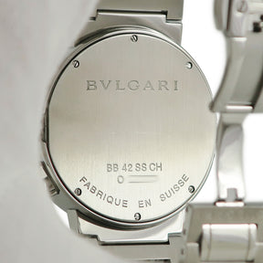 ブルガリ BVLGARI ブルガリブルガリ クロノグラフ BB42SS BB42WSSDCH 自動巻き メンズ シルバー アラビア バー