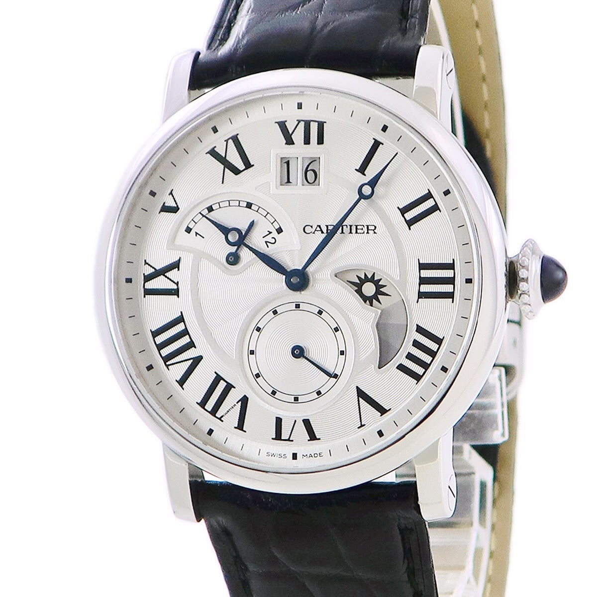 カルティエ Cartier ロトンド ドゥ カルティエ GMT W1556368 自動巻き メンズ シルバー ビッグデイト 2タイムゾーン