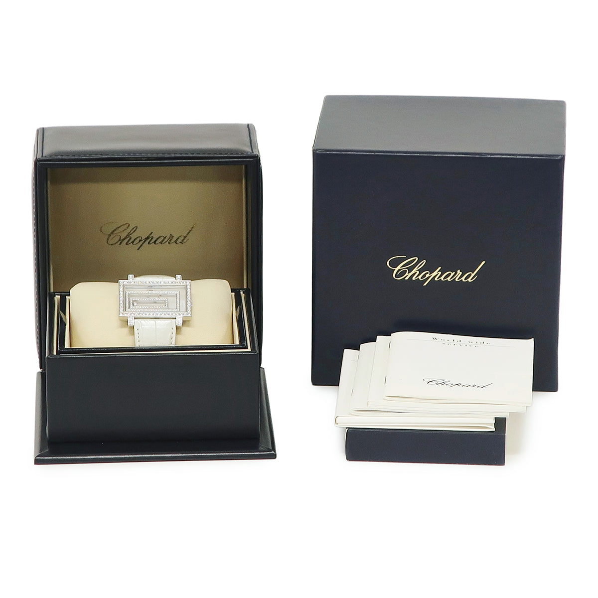 ショパール CHOPARD ハッピー スピリット 209168-1001 クオーツ メンズ レディース K18WG無垢 純正ダイヤ シェル 渦巻