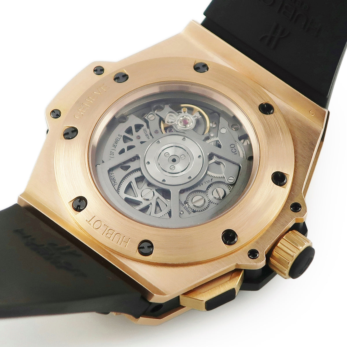 ウブロ HUBLOT キングパワー ウニコ GMT セラミック 771.OM.1170.RX 自動巻き メンズ K18KG×SE 黒 ディスク ワールドタイム