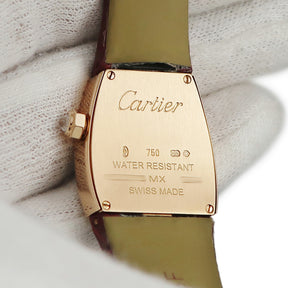 カルティエ Cartier ラドーニャ SM WE600651 クオーツ レディース 純正ダイヤ K18PG無垢 ギヨシェ シルバー ローマン