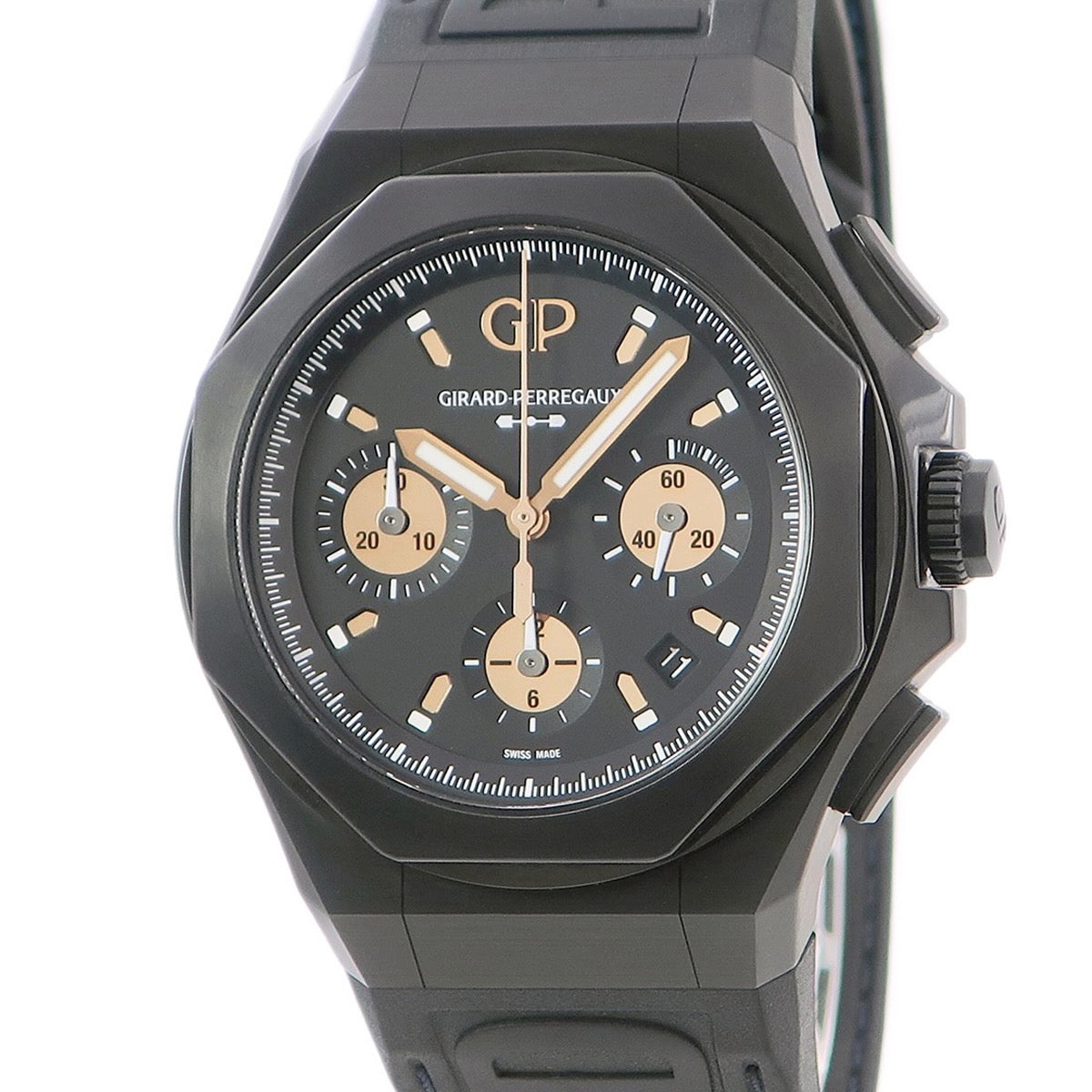 ジラールペルゴ GIRARD PERREGAUX ロレアート アブソルート ゴールドフィーバー 81060-21-492-FH3A 自動巻き メンズ 新品同様 黒PVD 八角形 限定