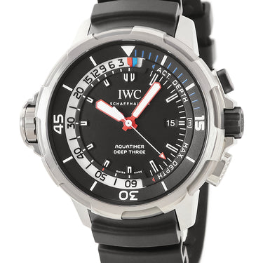 IWC IWC アクアタイマー ディープ スリー IW355701 自動巻き メンズ 黒 バー セーフダイブシステム付きベゼル