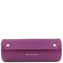 ブルガリ BVLGARI ウォッチケース メンズ レディース トラベルケース ロールケース 腕時計 レザー ゴールド 金具 パープル 紫 小物入れ