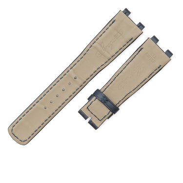 ブレゲ BREGUET マリーン用 ネイビー クロコダイル 腕時計パーツ 新品同様 純正 替え クロコ ベルト ストラップ 22mm ネイビー 紺