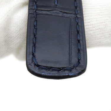 ブレゲ BREGUET マリーン用 ネイビー クロコダイル 腕時計パーツ 新品同様 純正 替え クロコ ベルト ストラップ 22mm ネイビー 紺