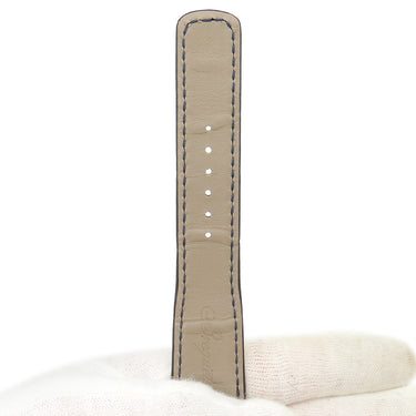 ブレゲ BREGUET マリーン用 ネイビー クロコダイル 腕時計パーツ 新品同様 純正 替え クロコ ベルト ストラップ 22mm ネイビー 紺