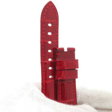 パネライ PANERAI レッド クロコダイル 腕時計パーツ 未使用 純正 ベルト バンド ストラップ 替え 22ｍｍ レッド 赤 シャイニー