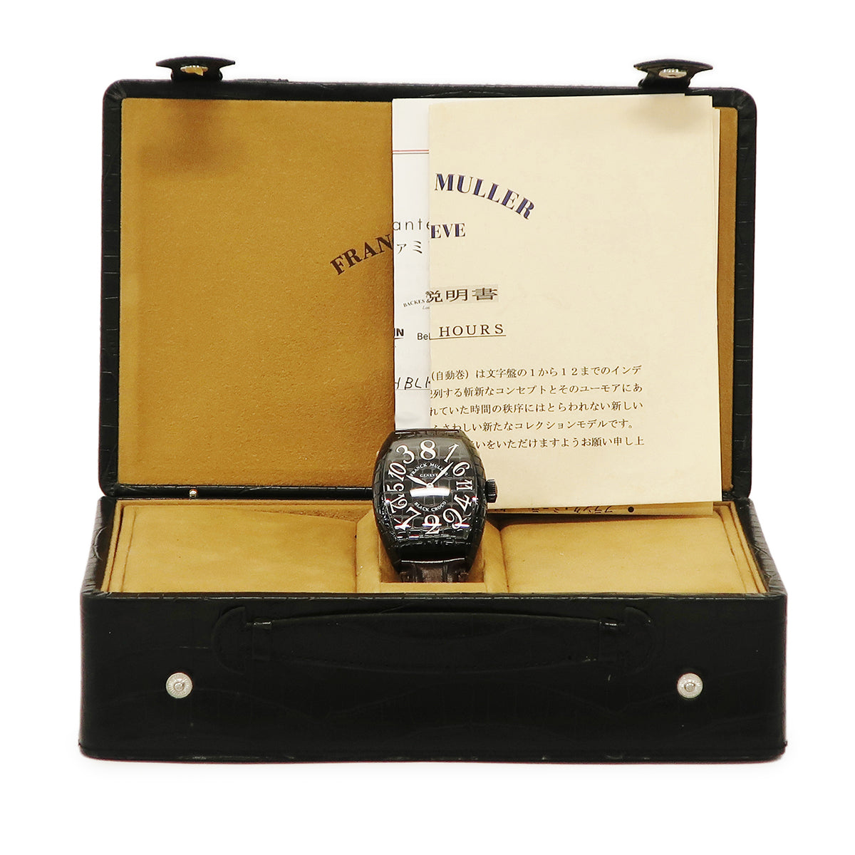 フランクミュラー FRANCK MULLER トノウカーベックス クレイジーアワーズ ブラッククロコ 8880CH BLK CRO 自動巻き メンズ PVD加工SS