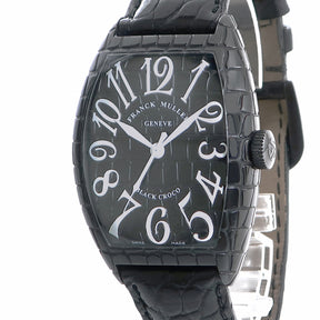 フランクミュラー FRANCK MULLER トノウカーベックス ブラッククロコ 8880SC BLK CRO 自動巻き メンズ K18無垢 黒PVD加工 ビザン数字