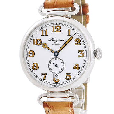 ロンジン LONGINES ヘリテージ 1918 L2.309.4.23.2 自動巻き メンズ ホワイト アラビア