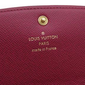 ルイヴィトン LOUIS VUITTON ポルトフォイユ エミリー M60136 モノグラム モノグラムキャンバス 長財布 ゴールド金具 茶 ピンク 二つ折り イニシャル入り