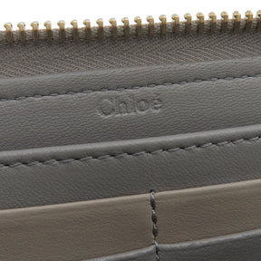 クロエ Chloe アルファベット CHC17AP941 H9Q 053 CASHMERE GREY レザー 長財布 ゴールド金具 ラウンドファスナー