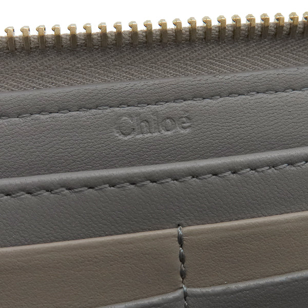 クロエ Chloe アルファベット CHC17AP941 H9Q 053 CASHMERE GREY レザー 長財布 ゴールド金具 ラウンドファスナー