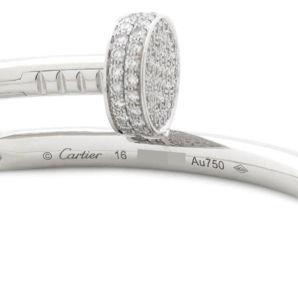 カルティエ Cartier ジュストアンクル ダイヤ N6707316 ホワイトゴールド K18WG ダイヤモンド #16 ブレスレット Au750 JUSTE UN CLOU