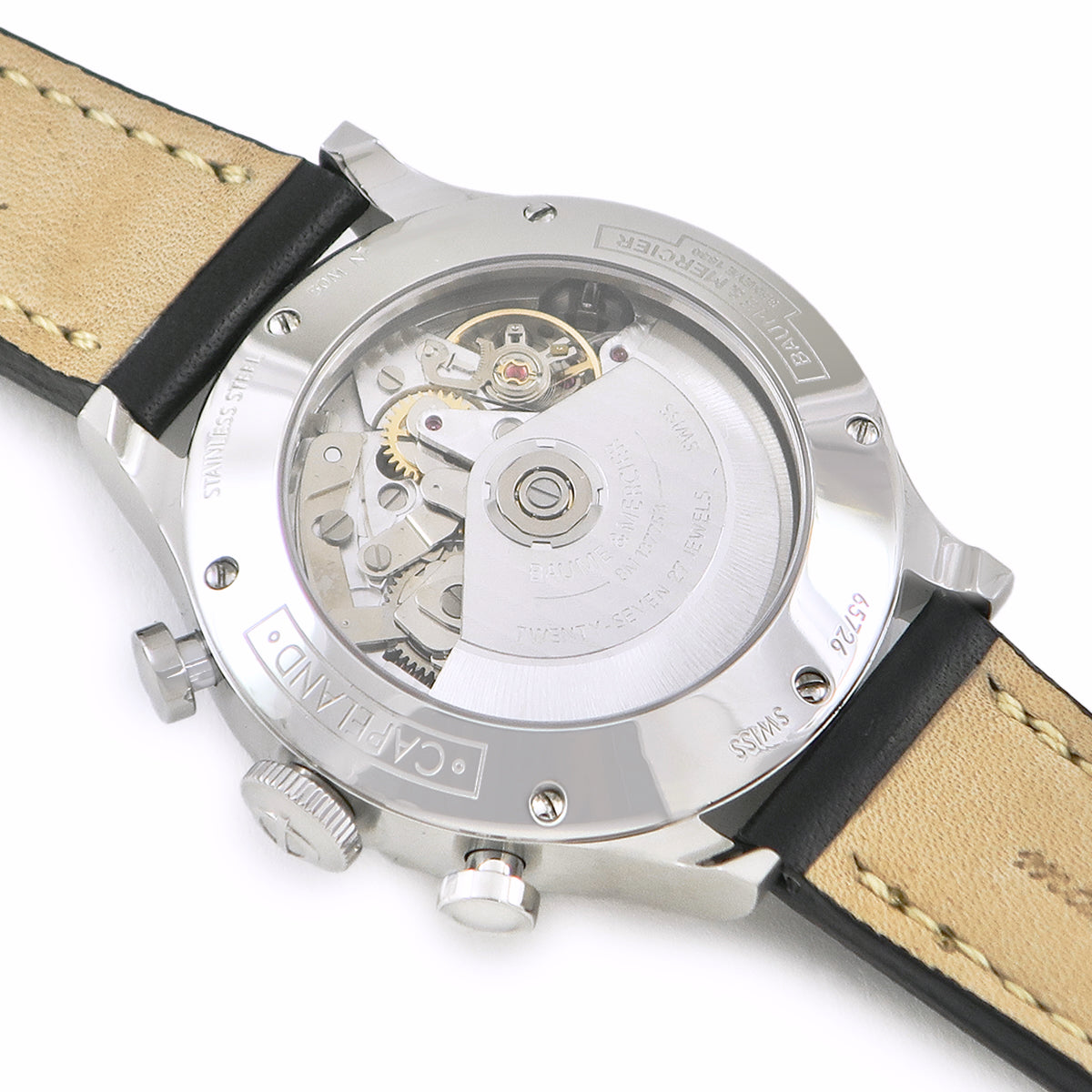 ボーム&メルシエ BAUME&MERCIER ケープランド クロノグラフ MOA10084 自動巻き メンズ デイト アラビア ブラック タキメーター