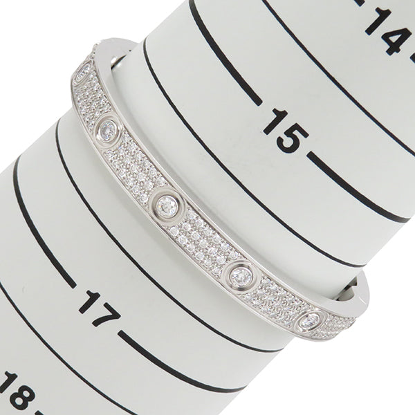 カルティエ Cartier ラブブレス パヴェダイヤ  N6033602 ホワイトゴールド K18WG ダイヤモンド #17 ブレスレット 750 18K 18金 WG