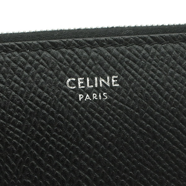 セリーヌ CELINE ラージ ジップドウォレット 10B553BEL.38SI ブラック カーフスキン 長財布 シルバー金具 黒 ラウンドファスナー