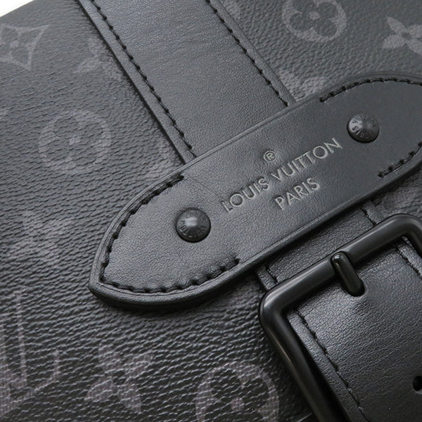 ルイヴィトン LOUIS VUITTON ソミュール メッセンジャー M45911 ブラック モノグラムエクリプス ショルダーバッグ  マットブラック金具 黒 グレー