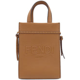 フェンディ FENDI ゴートゥショッパー S  7VA584 SADLER レザー トートバッグ シルバー金具 茶 ショルダーバッグ クロスボディ