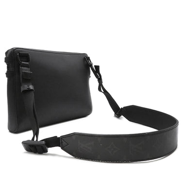 ルイヴィトン LOUIS VUITTON ダークアンフィニティ メッセンジャーPM M52176 ブラック レザー ショルダーバッグ マットブラック金具 黒 ボディバッグ