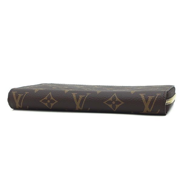 ルイヴィトン LOUIS VUITTON ジッピーウォレット M41895 フューシャ モノグラムキャンバス 長財布 ゴールド金具 茶 ラウンドファスナー