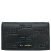 バレンシアガ BALENCIAGA BBロゴ ブラック レザー キーケース ヴィンテージ金具 黒 6連