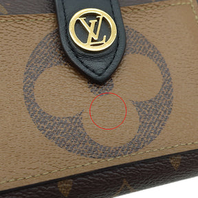 ルイヴィトン LOUIS VUITTON ポルトフォイユ ジュリエット M69432 モノグラム モノグラムキャンバス モノグラムリバースキャンバス 二つ折り財布 ゴールド金具 茶 LVサークル