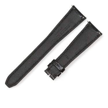 ピエールクンツ PIERREKUNZ ブラック クロコダイル 腕時計パーツ 未使用 純正 替え 予備 クロコ ベルト ストラップ バンド 20mm ブラック 黒